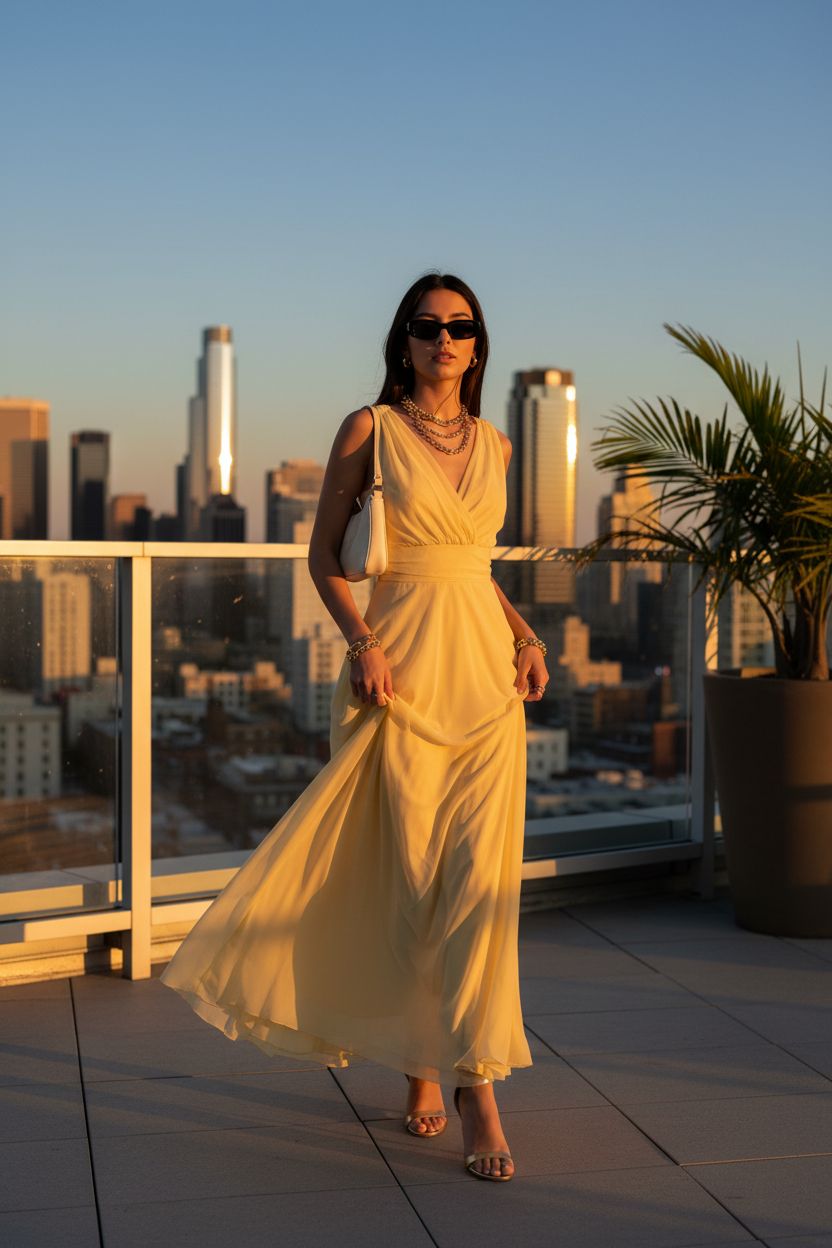 Vestido Amarillo Pastel Cruzado - Dulzura y Elegancia