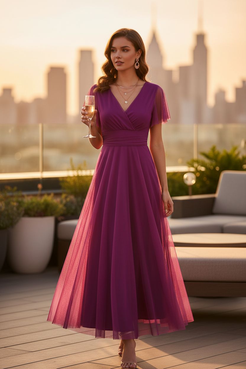 Vestido Amarillo Pastel con Tul - Lujo Mediterráneo