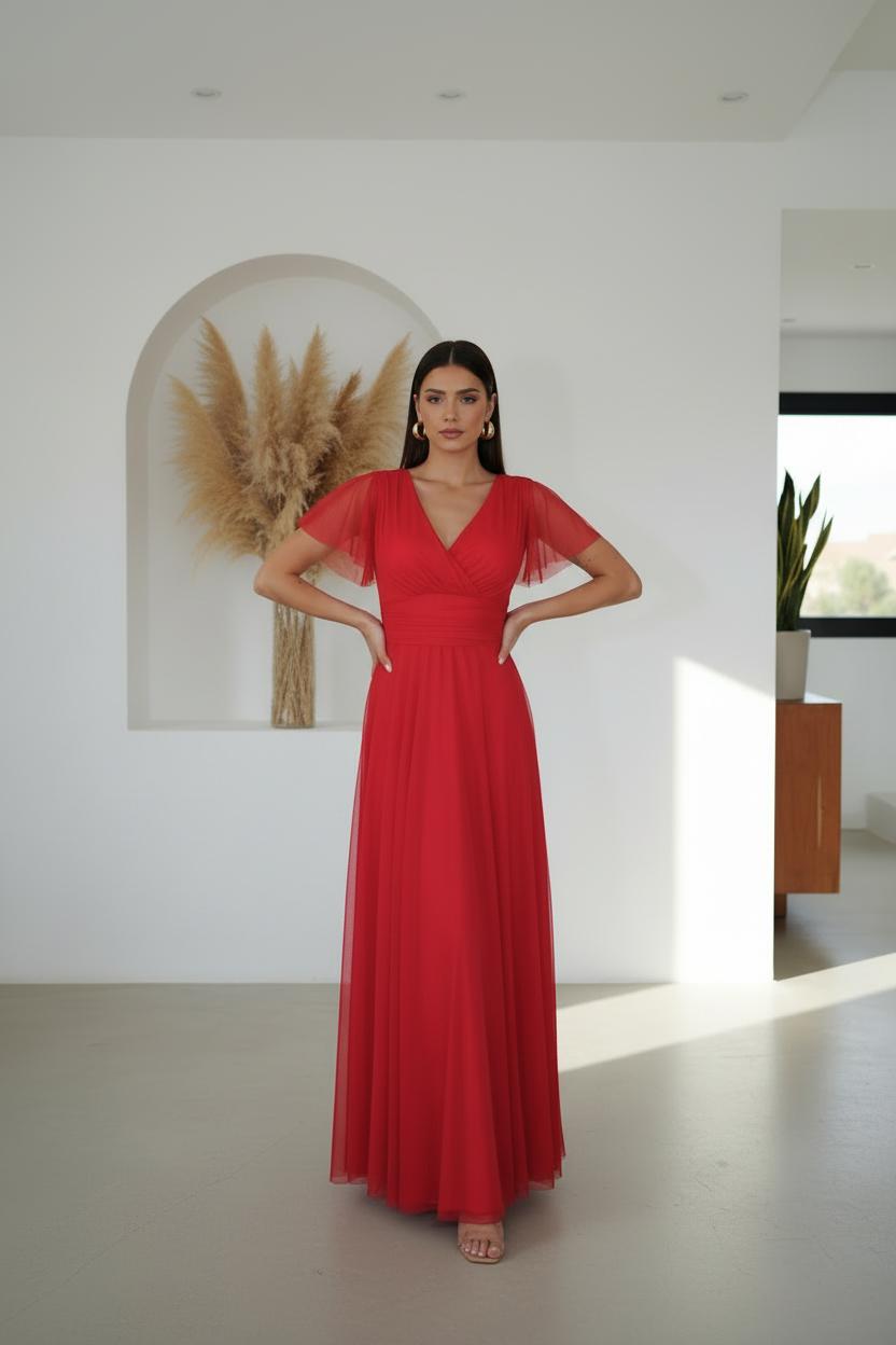 Vestido Tull rojo