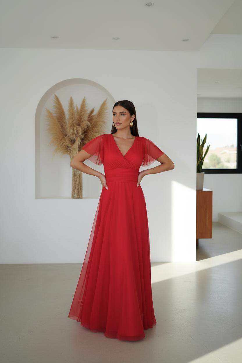 Vestido Tull rojo