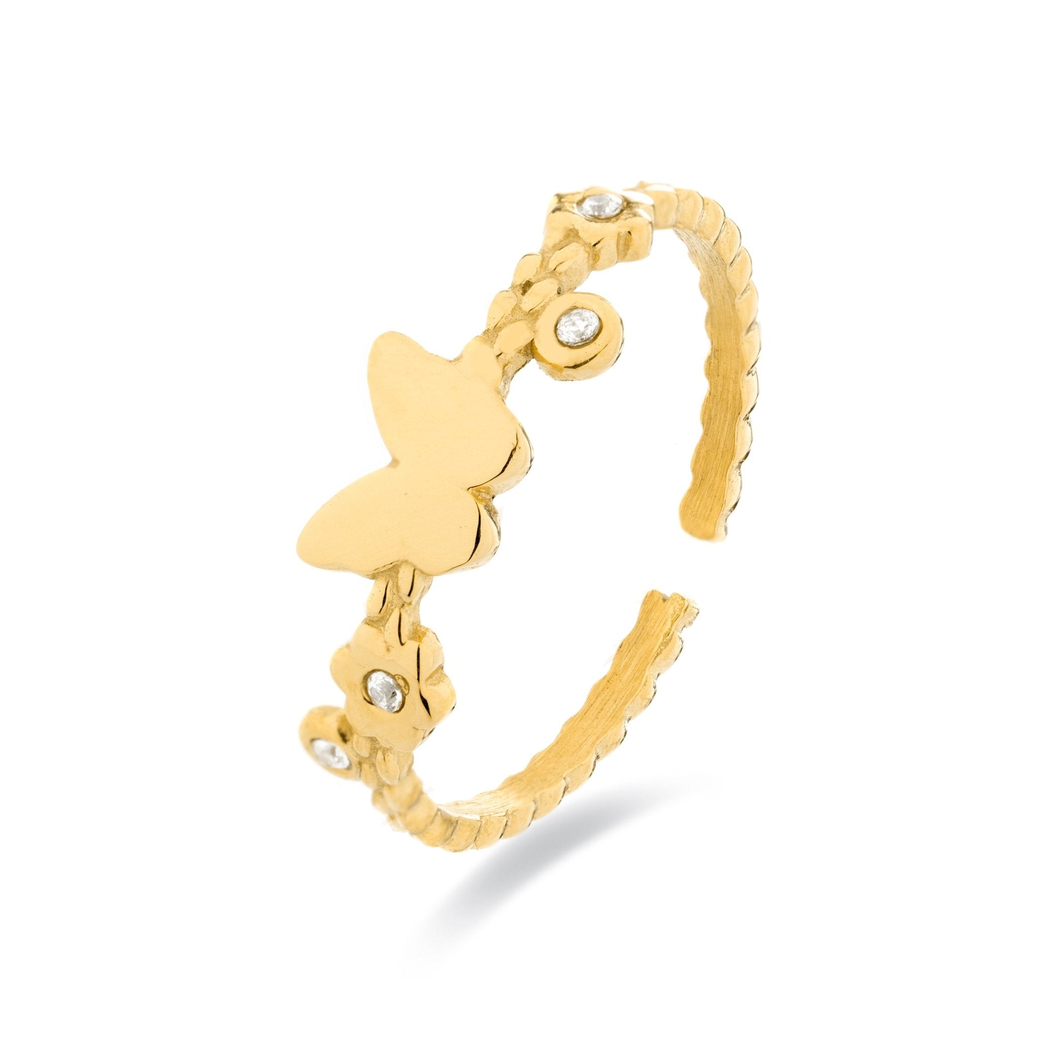 Anillo acabado en oro amarillo 18k