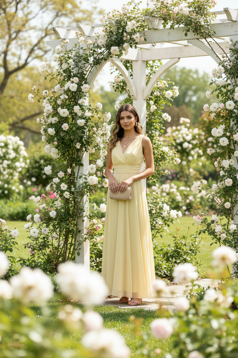 Vestido Amarillo Pastel Cruzado - Dulzura y Elegancia