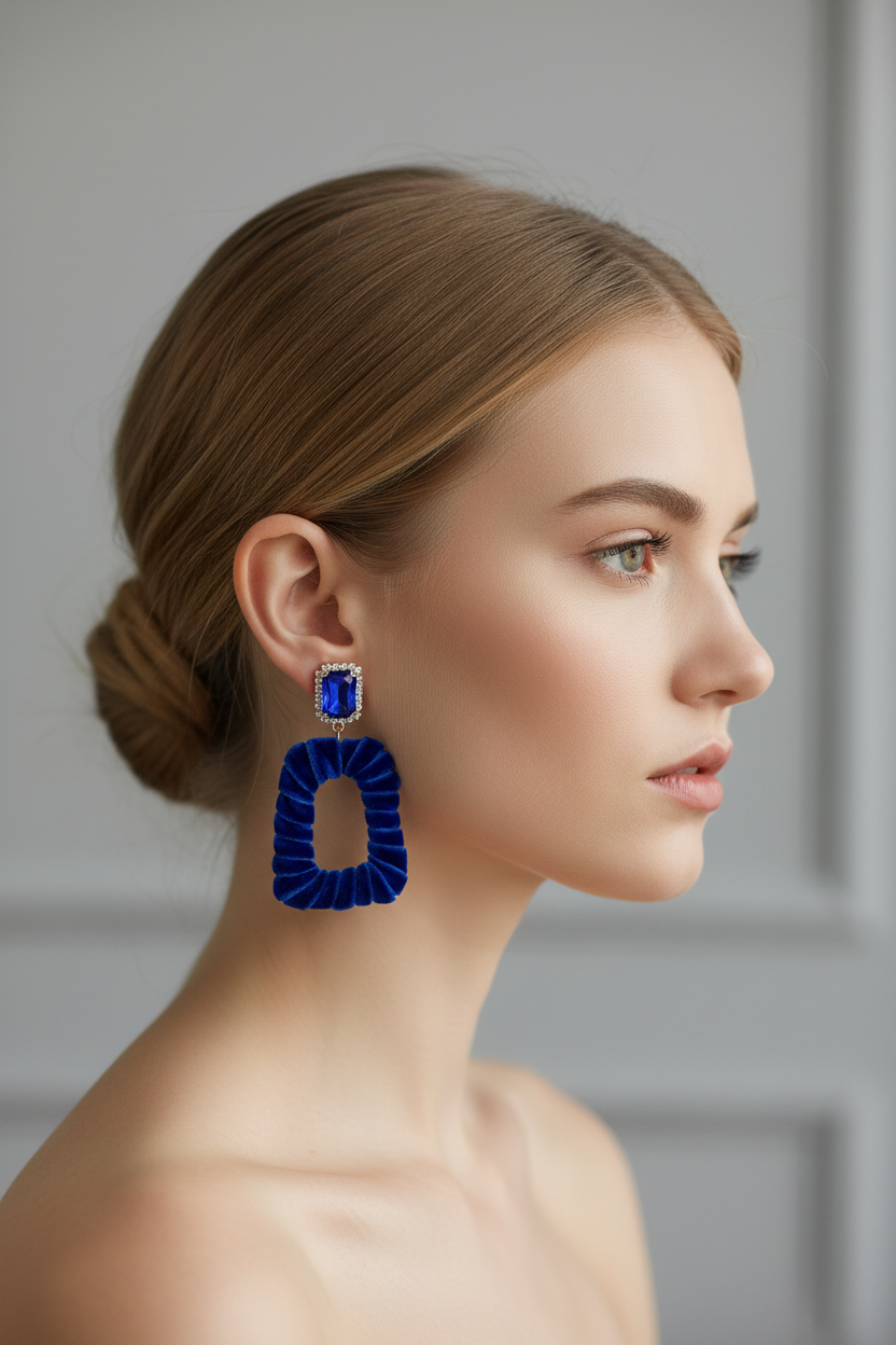 Pendientes Azul Royal Velvet Mini
