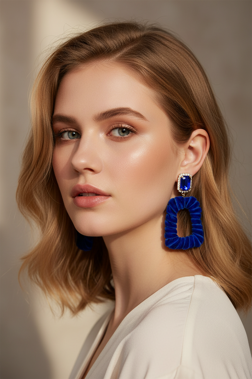 Pendientes Azul Royal Velvet Mini