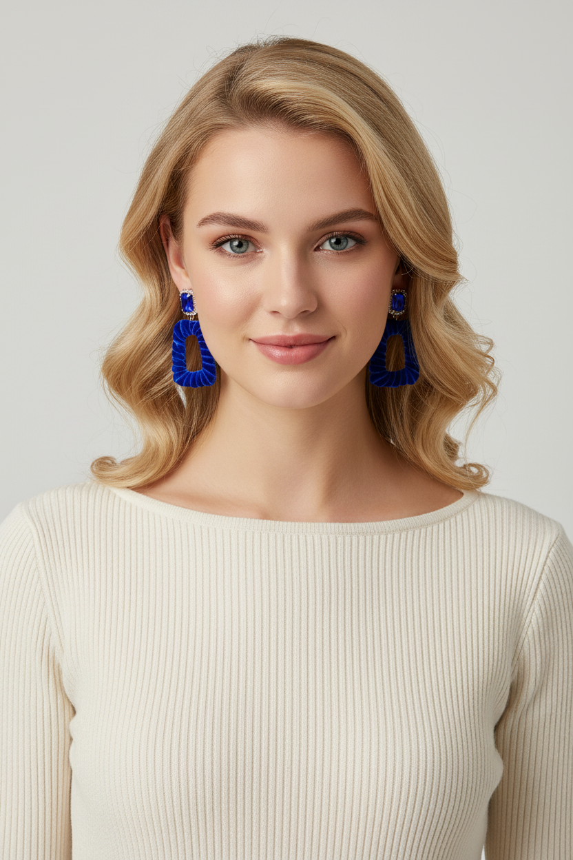 Pendientes Azul Royal Velvet Mini