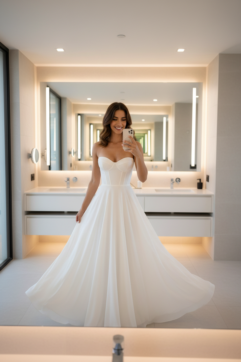 Vestido Corset Satin Blanco | Largo con Abertura- Exclusivo Online- Novia y invitada