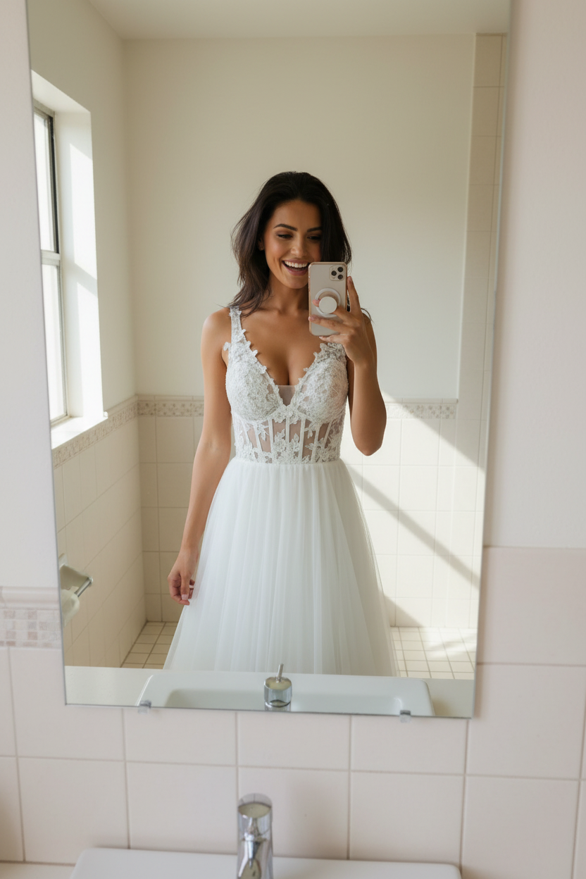 Vestido Corse Pico Tulle Blanco novia- EXCLUSIVO ONLINE