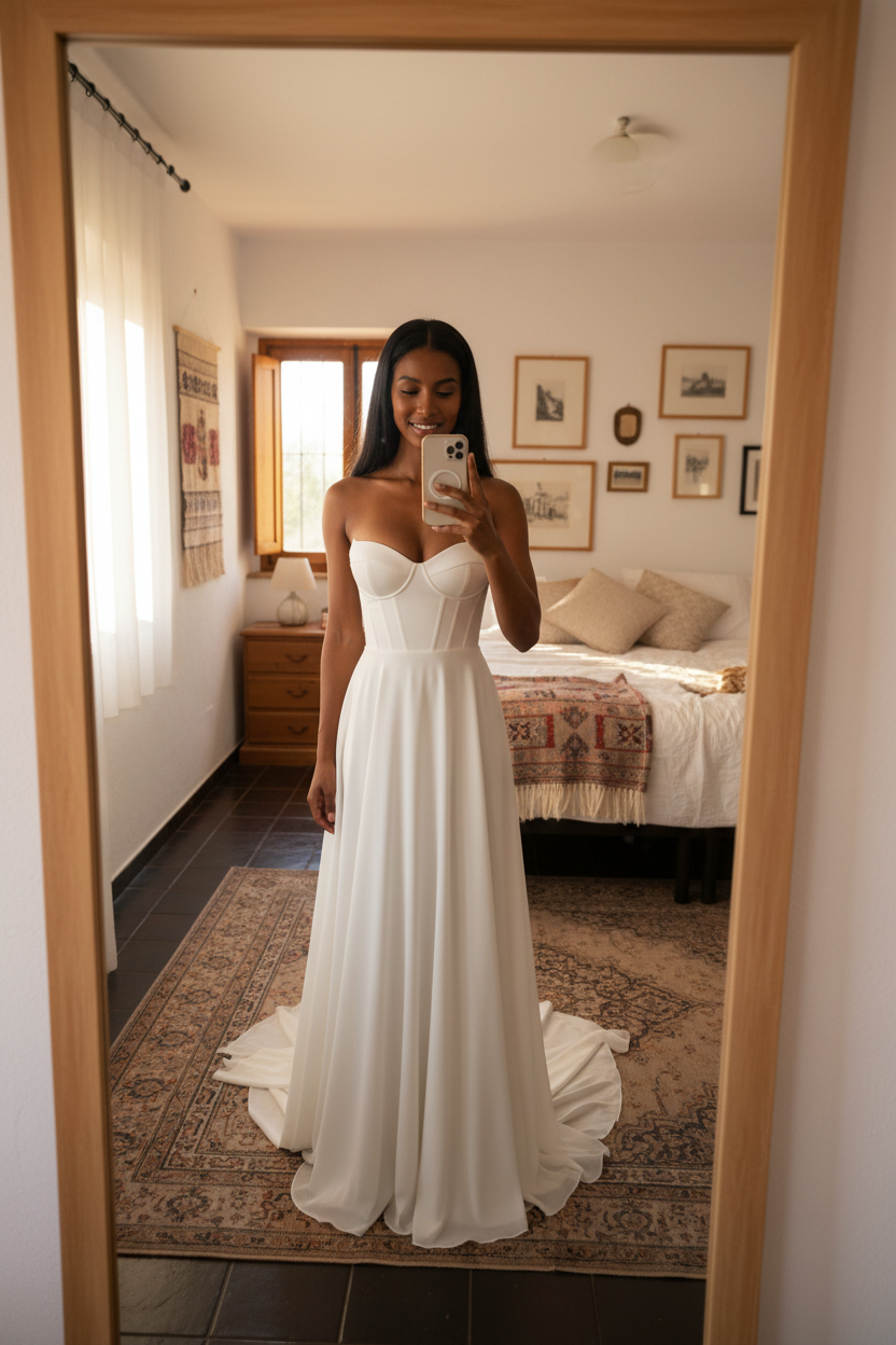 Vestido Corset Satin Blanco | Largo con Abertura- Exclusivo Online- Novia y invitada