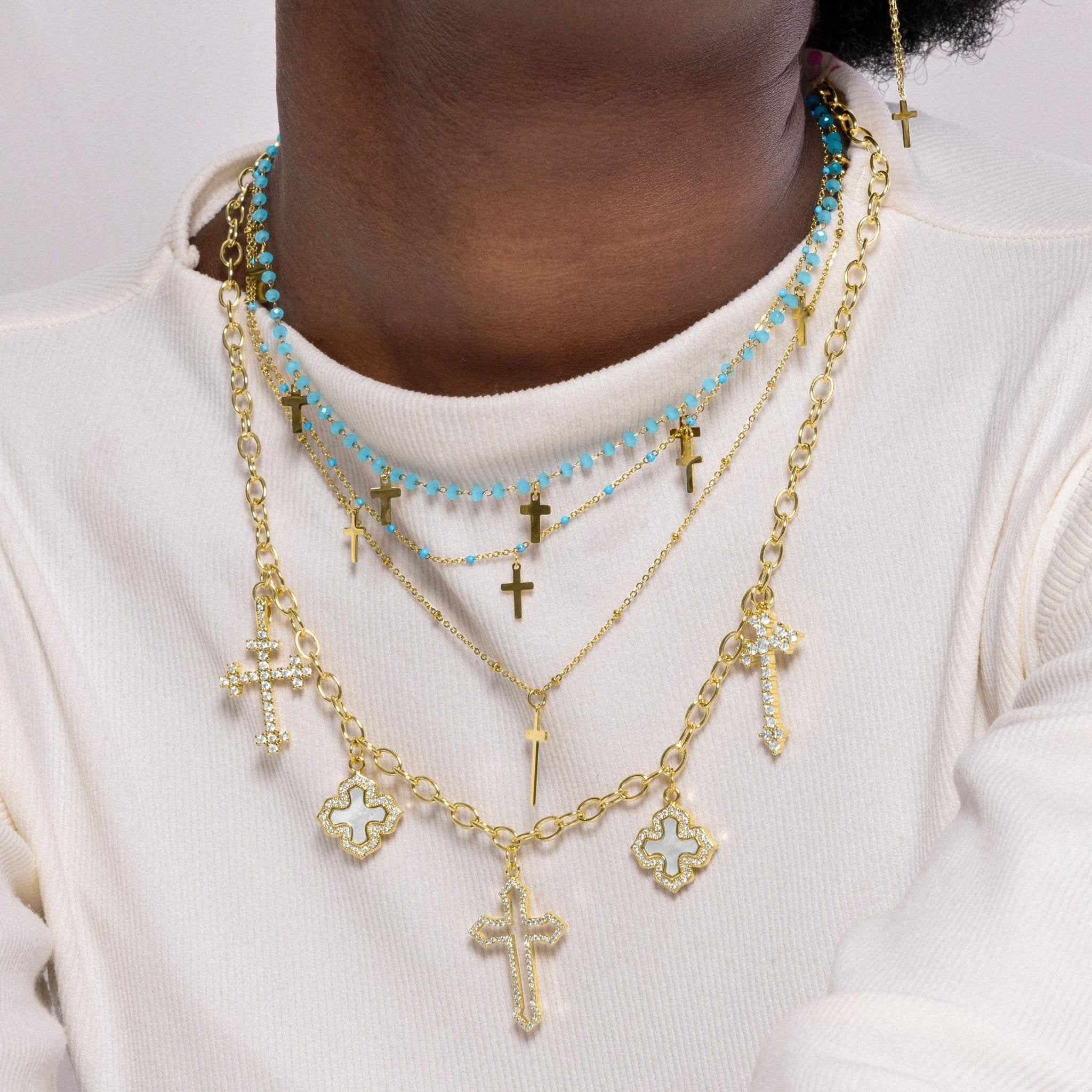 Collar acabado en oro amarillo 18k