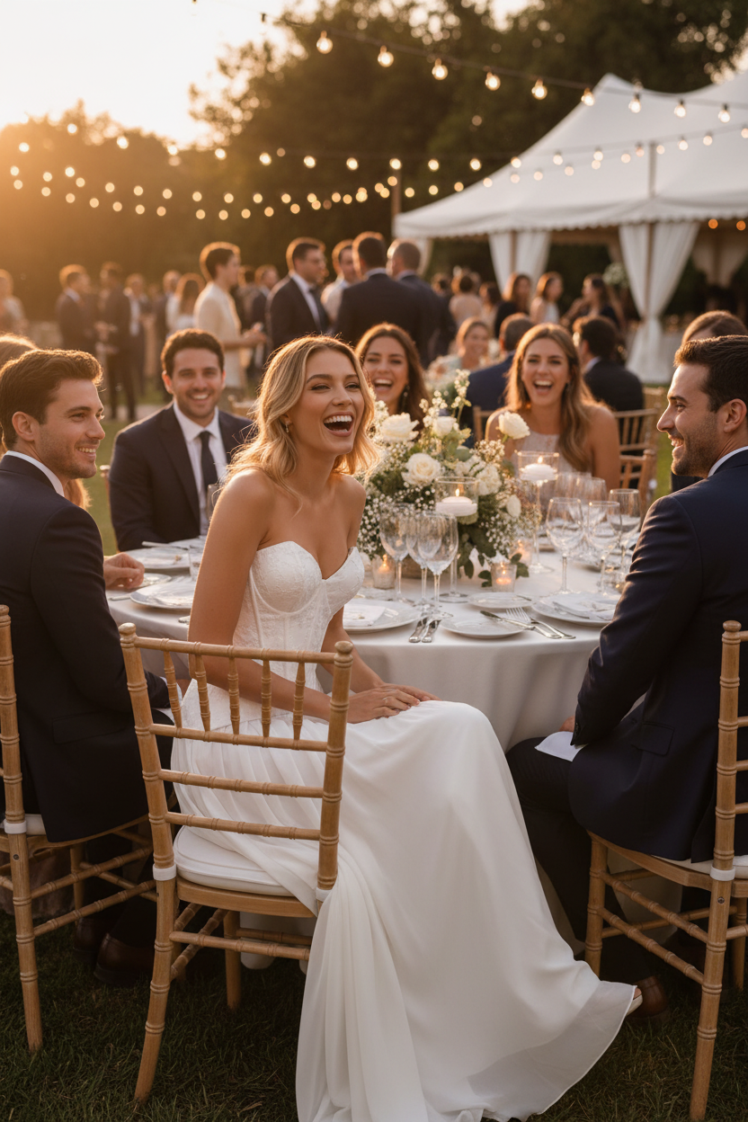 Vestido blanco corset - boda al aire libre