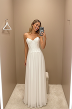 Vestido blanco corset - selfie probador