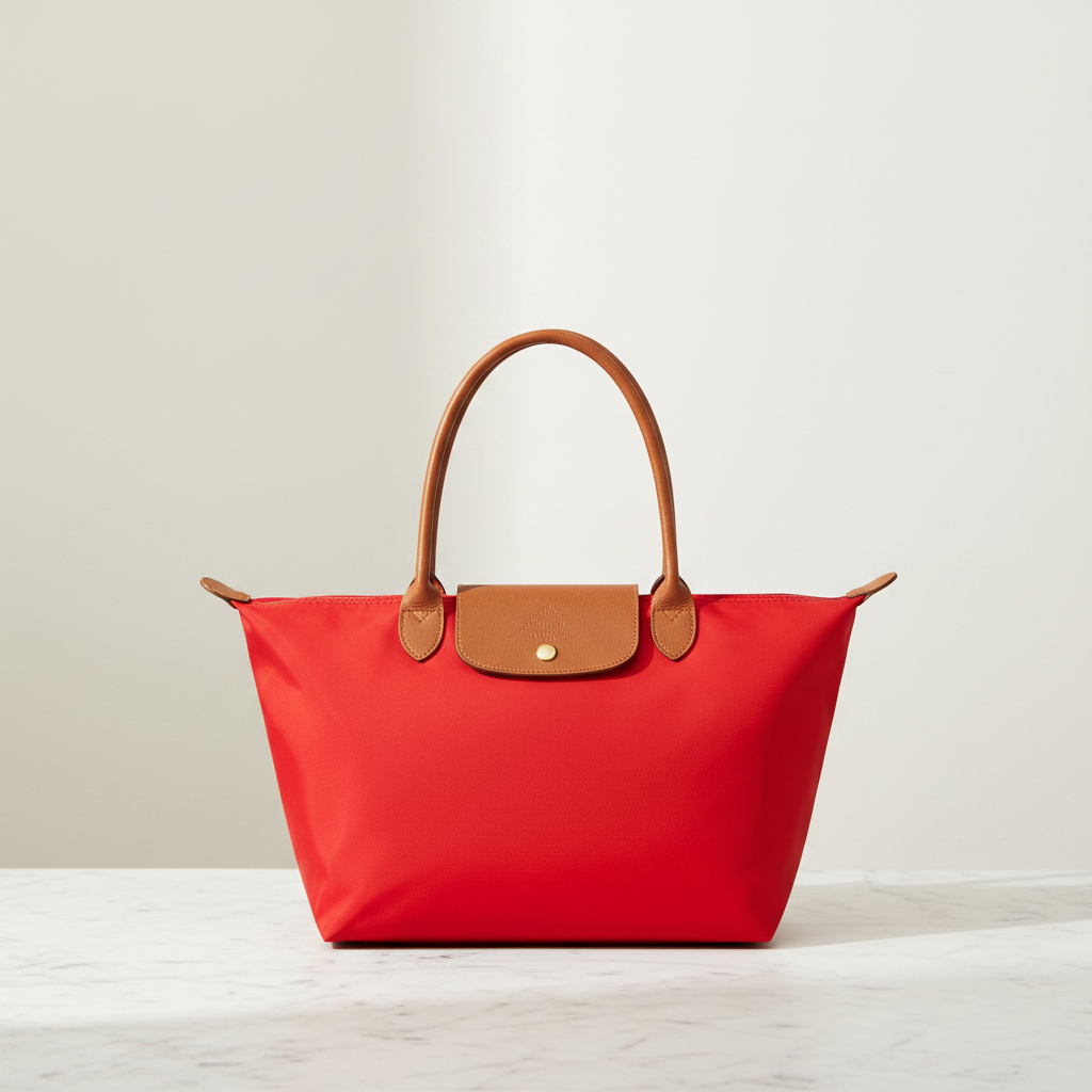 Bolso shopper nylon rojo - estudio premium