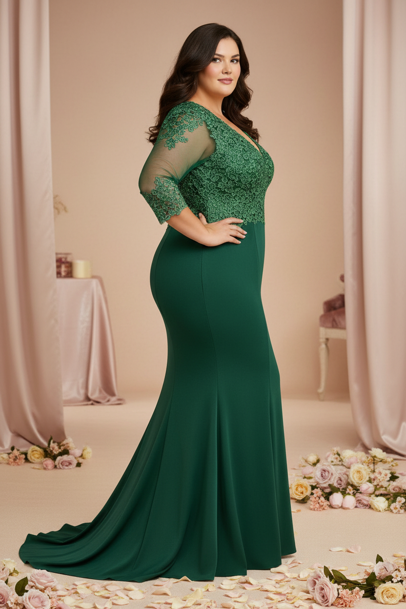 Vestido Verde Esmeralda - Perfil Romántico