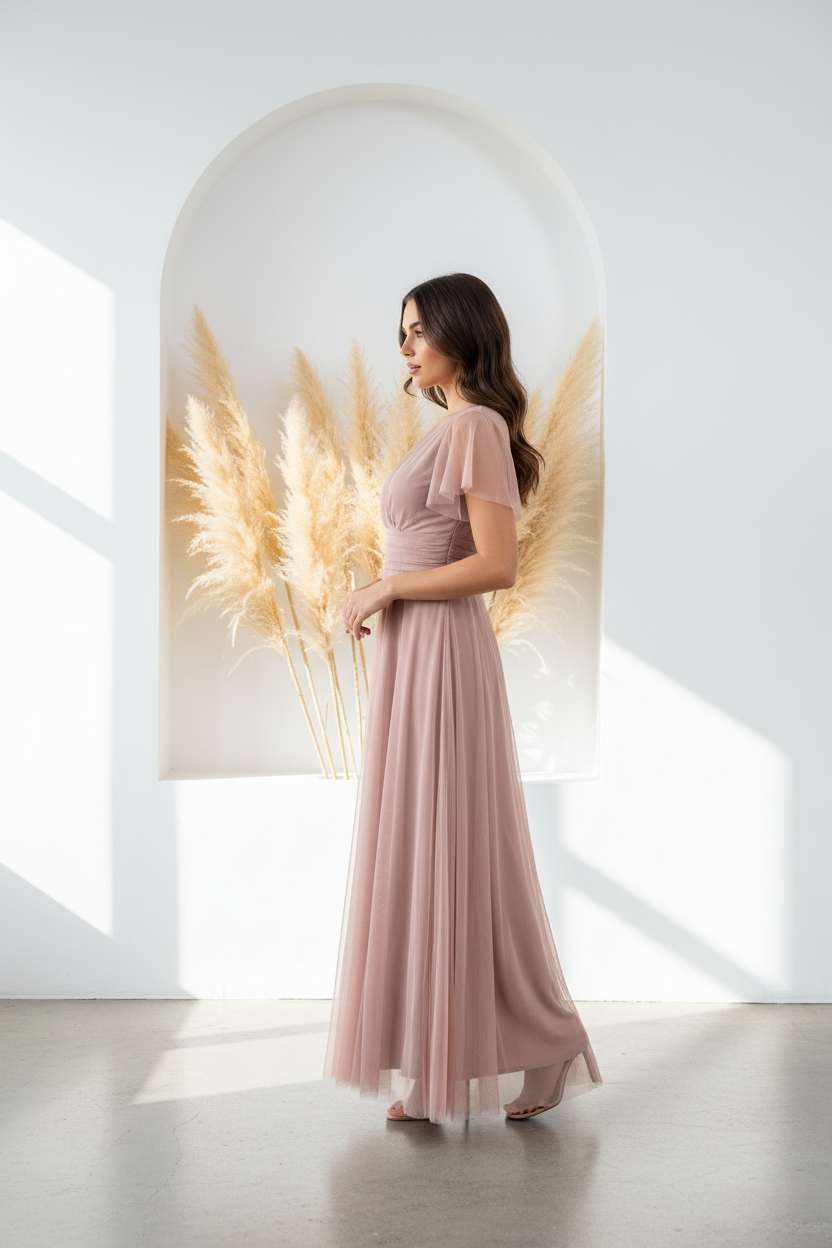 Vestido rosa palo - perfil