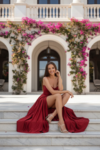 Vestido Burdeos Strapples