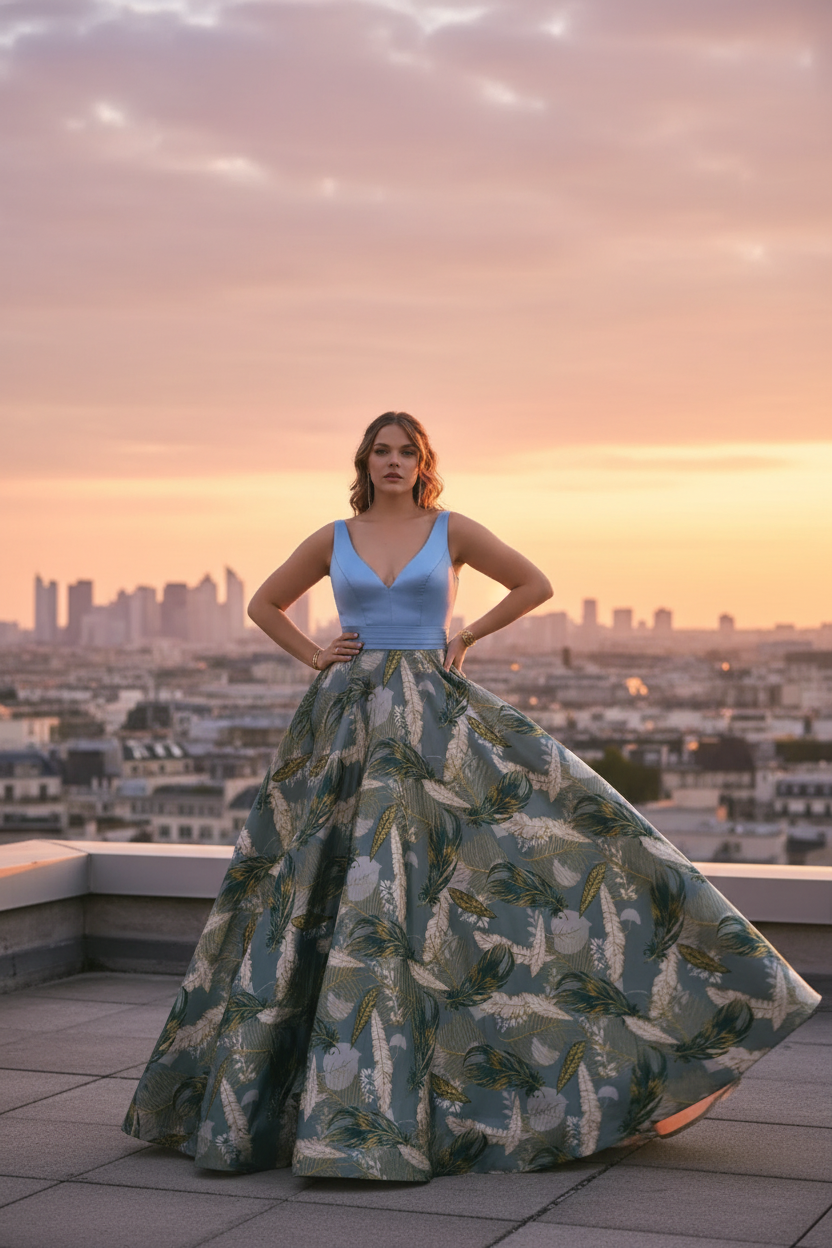 Modelo curvy Celeste - Rooftop atardecer