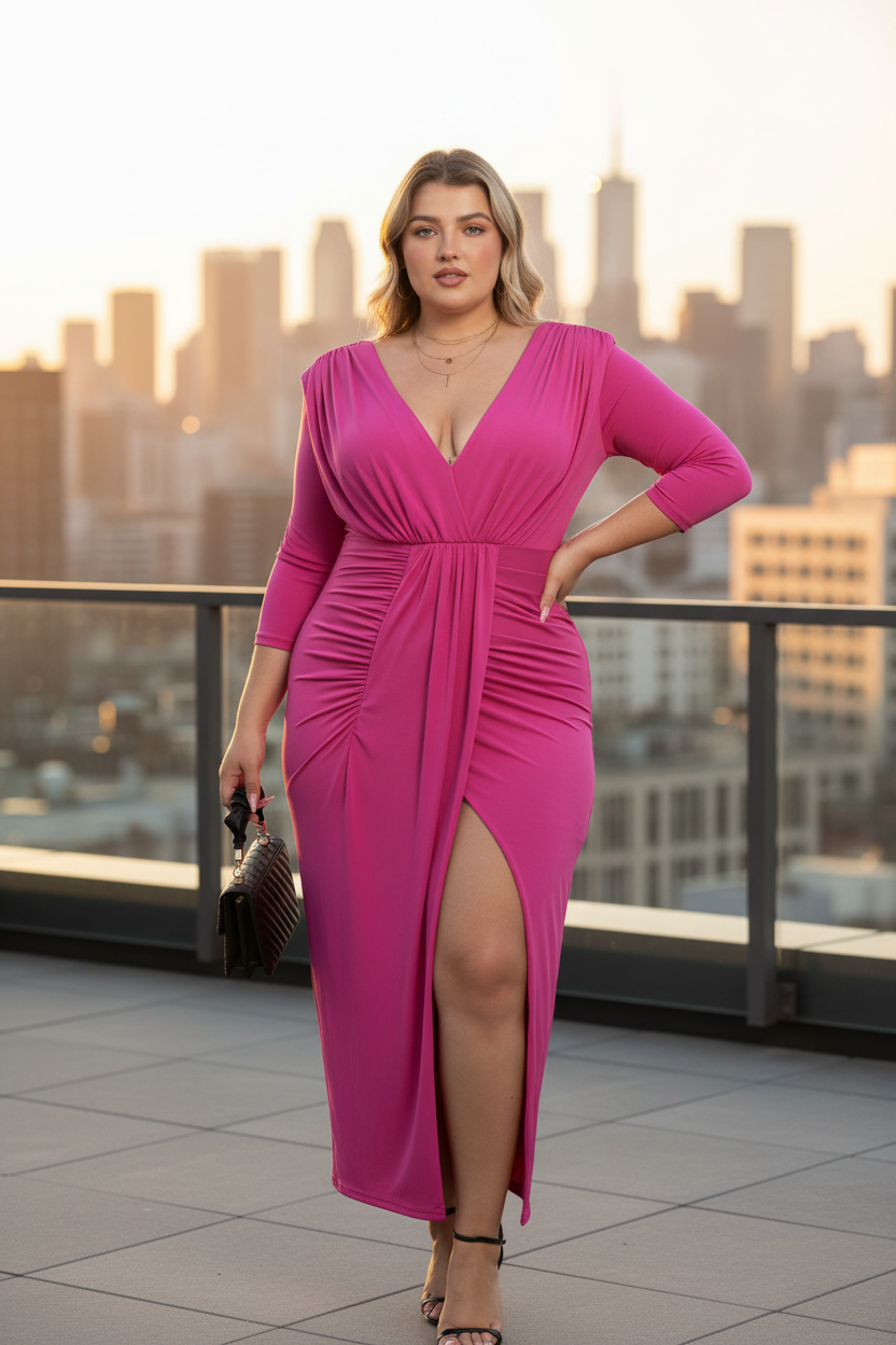 Vestido Midi Curvy Buganvilla - Rooftop atardecer