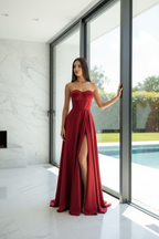 Vestido Burdeos Strapples