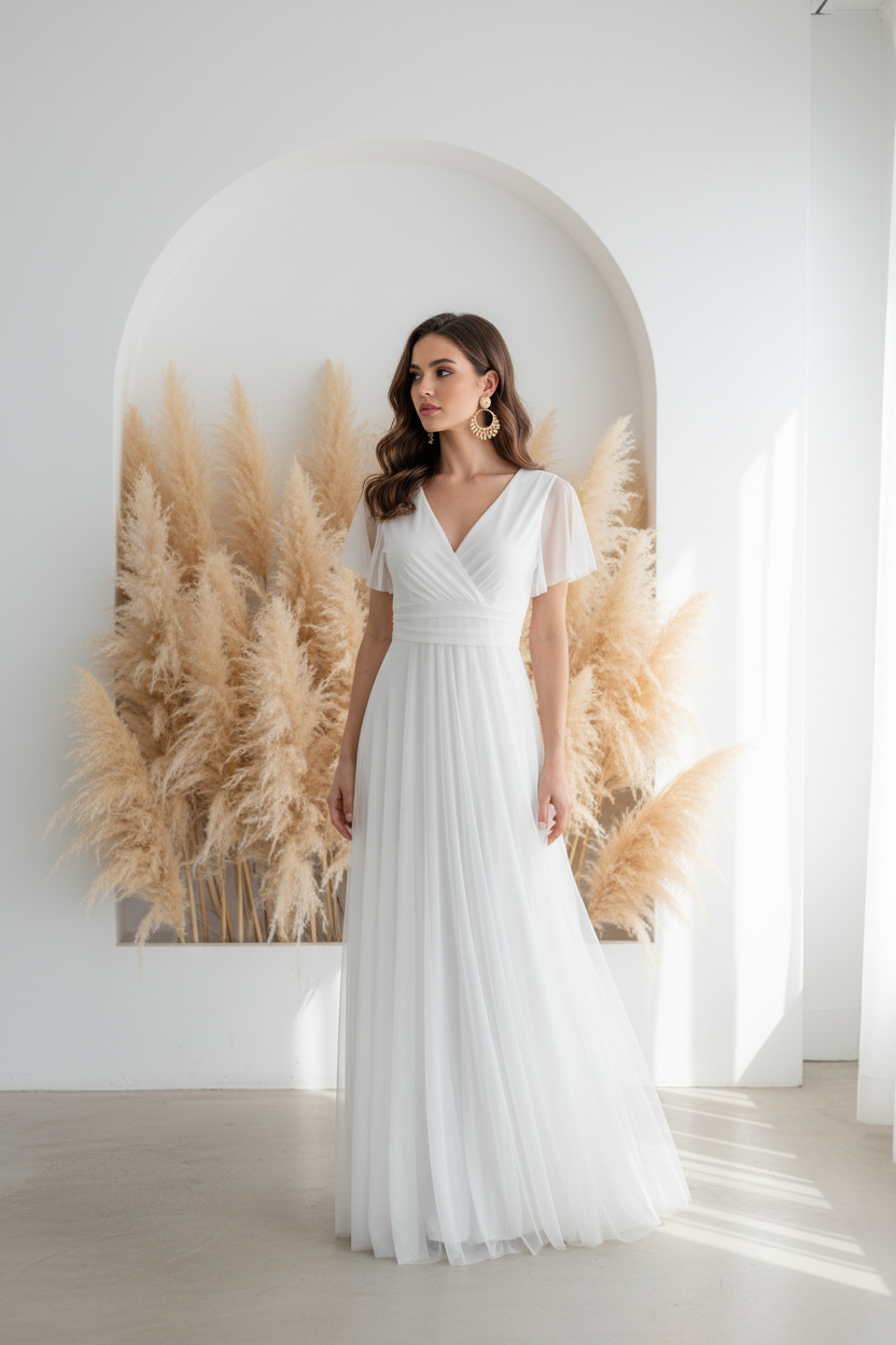 Vestido blanco - mirando al lado