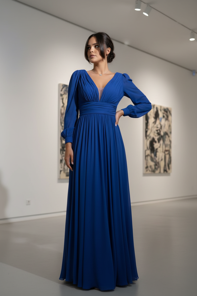Vestido Gasa Manga Talla Grande Klein - Galería de arte