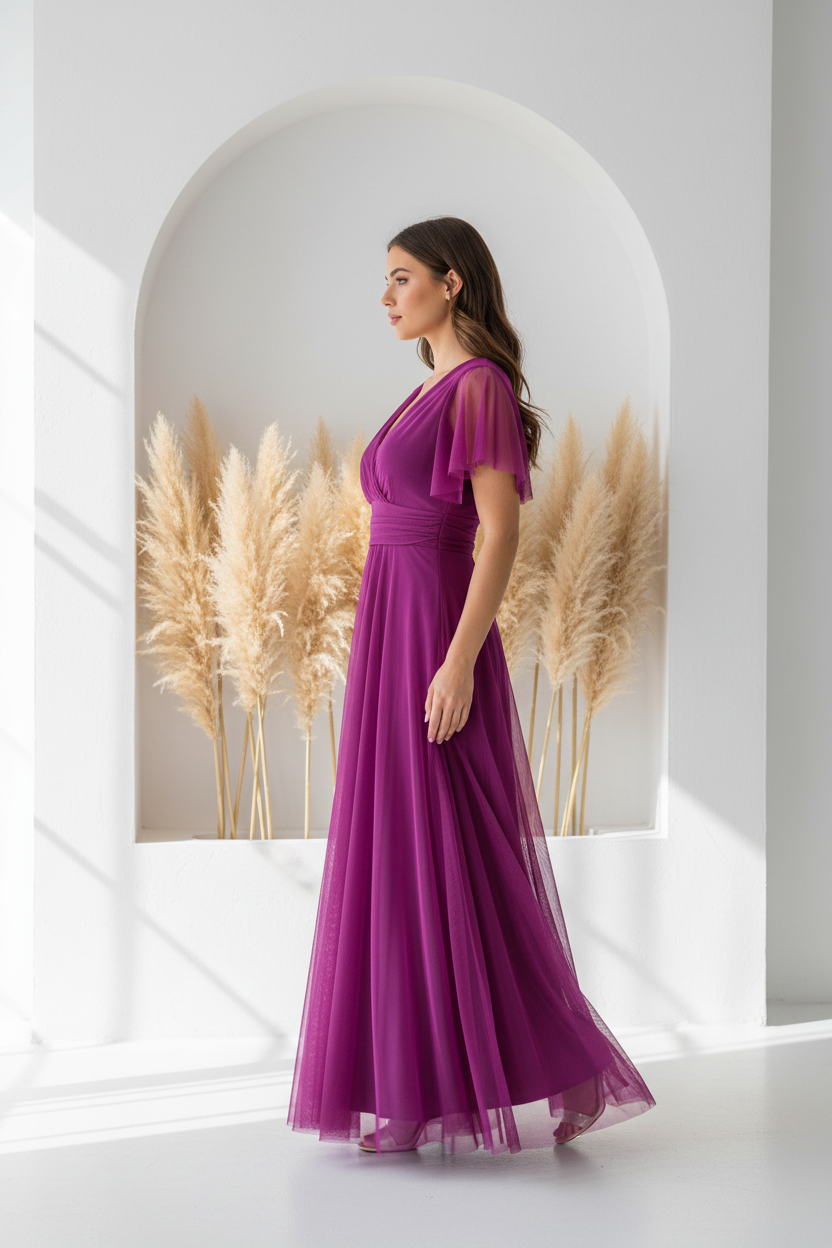 Vestido fucsia - perfil