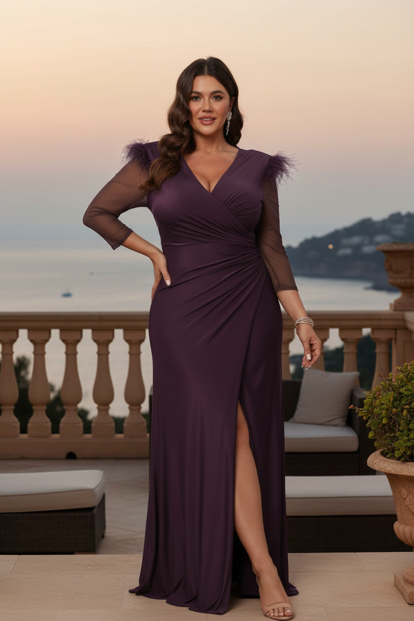 Vestido Licra Sirena TG Berenjena - Terraza mediterránea