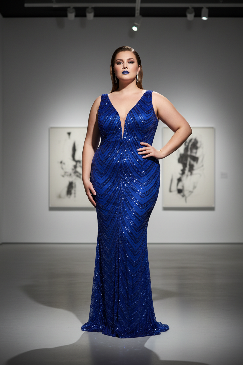 Vestido Sirena Lentejuelas Klein - Galería de arte
