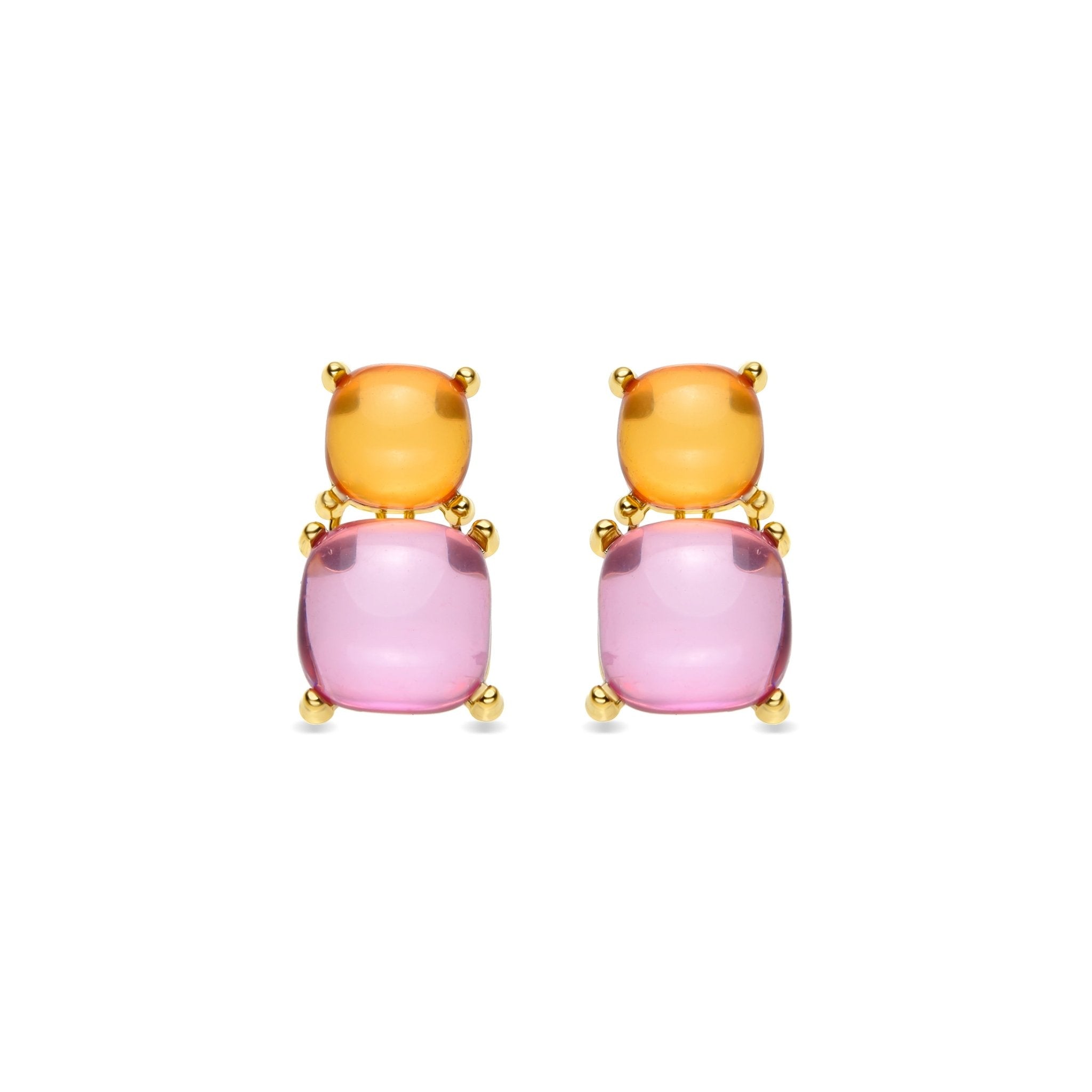 Pendientes acabados en oro amarillo 18k