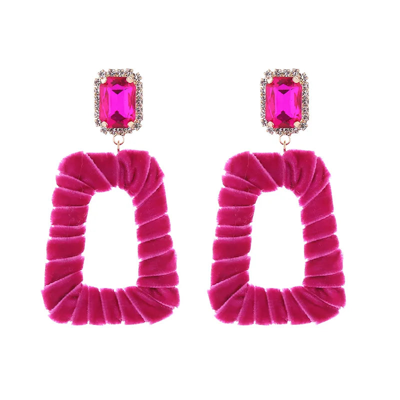 Pendientes Fucsia Velvet Mini