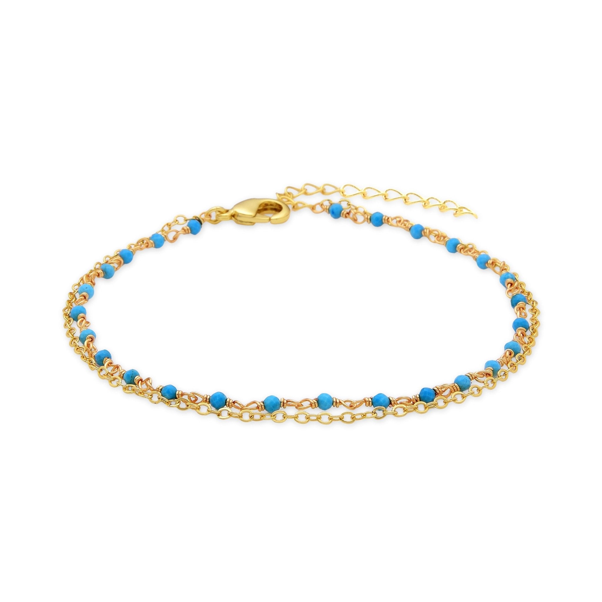 Tobillera acabado en oro amarillo de 18K