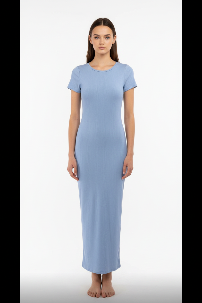 Vestido Azul Niebla Canalé Talla Única 36-40/42